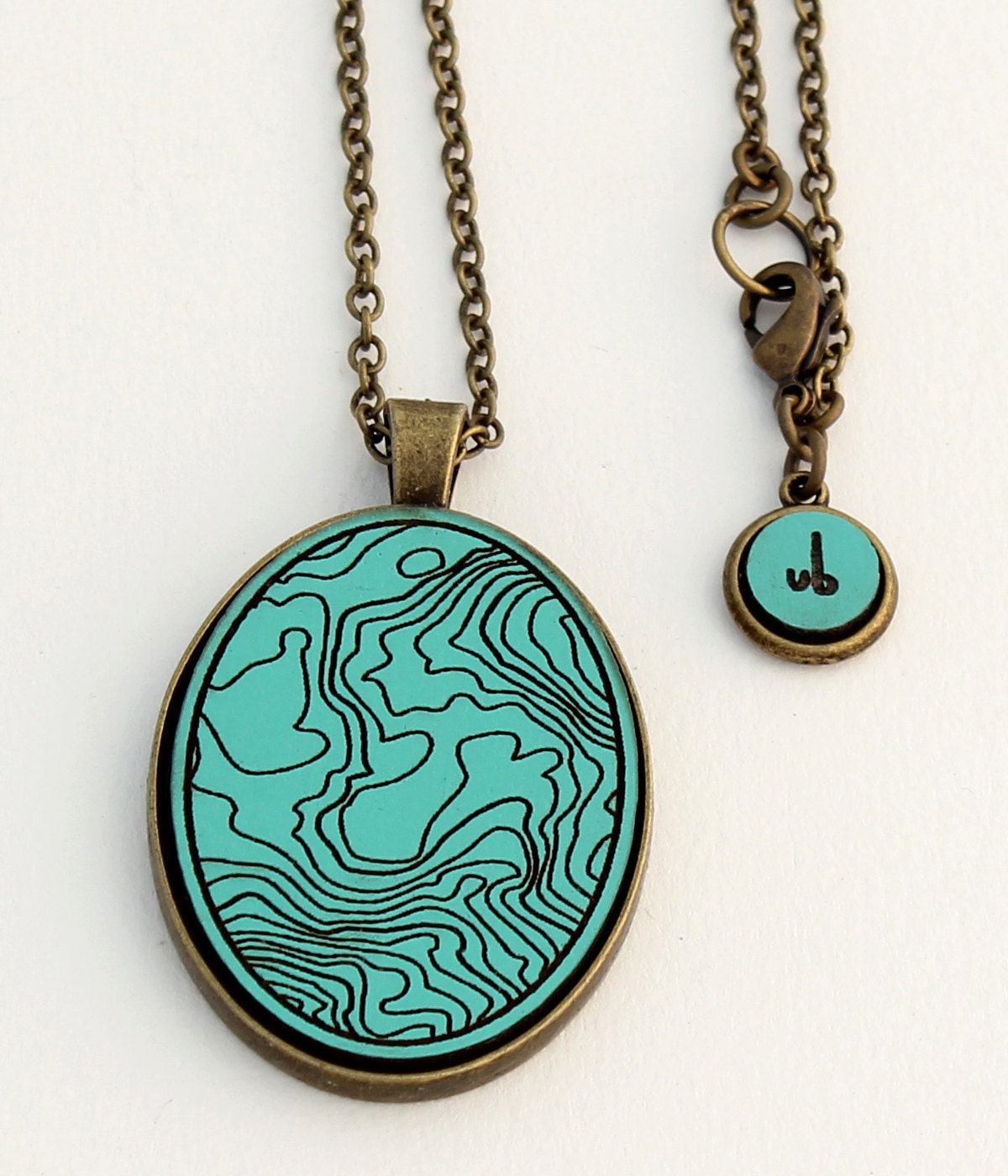 Reserved Listing for Aundrea - Topo Map Teal/ Mountain Studs