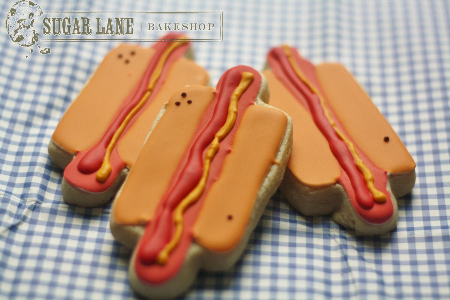 Hot Dog Decorated Sugar Cookies