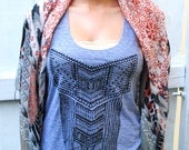 TRIBAL CHEVRON Bohemian Racerback Tank in Heather Gray