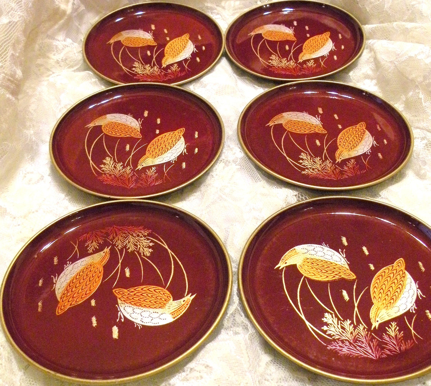 Vintage Coasters Otagiri Japan Lacquered Acrylic Japanese Case & 6 Coasters Hand Signed