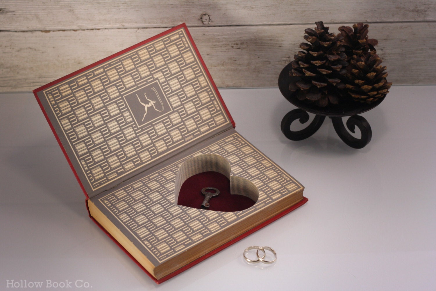 Vintage Hollow Book Safe with Heart - Women in Love