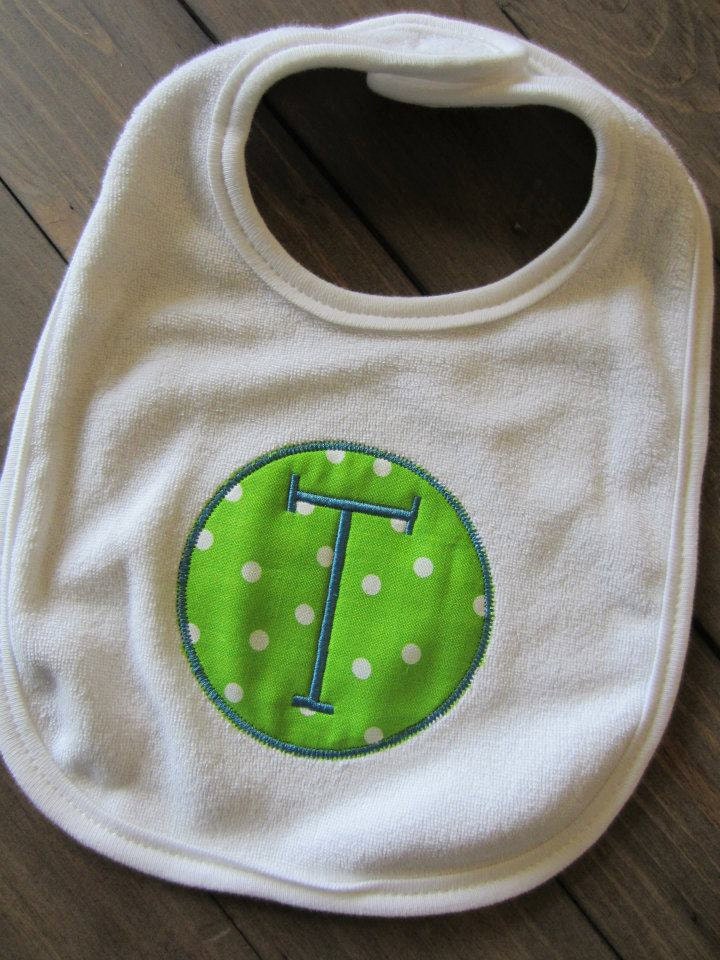 Personalized - Circle and Polka Dot Bib