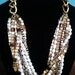 Vintage Necklace, Ann Taylor necklace, designer runway statement necklace, chunky freshwater pearl beaded antique copper & brass chain