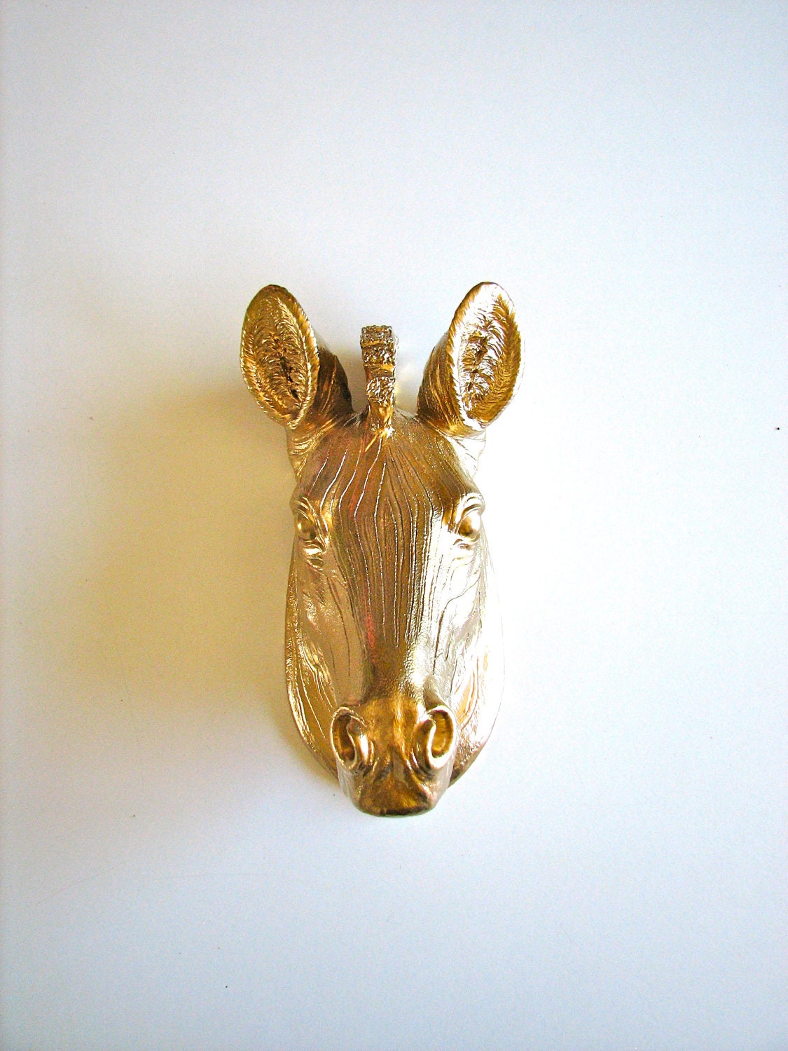 Faux Taxidermy Small Zebra Wall Hanging in gold: Zeppy the Zebra