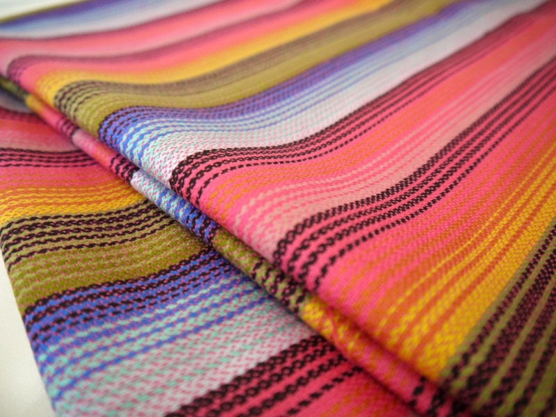 South American Fabric, Peruvian Fabric, Woven, Pink Hues, 1 Yard