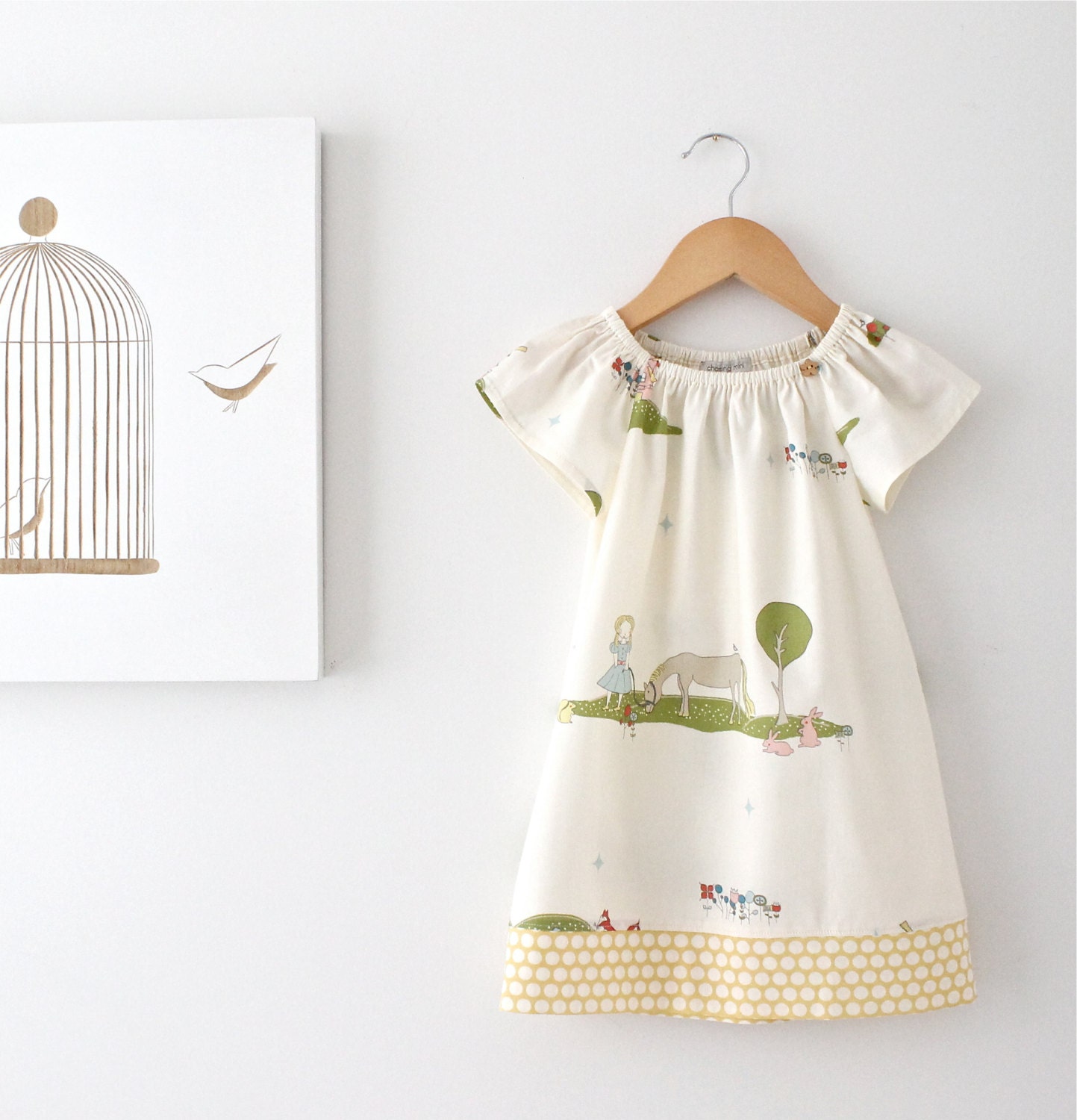 RESERVED LISTING for MALIN----Little Girls Organic Dress- Handmade Children Clothing by Chasing Mini