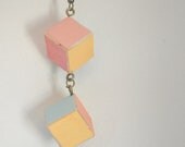 Coloured Cube Geometric Necklace