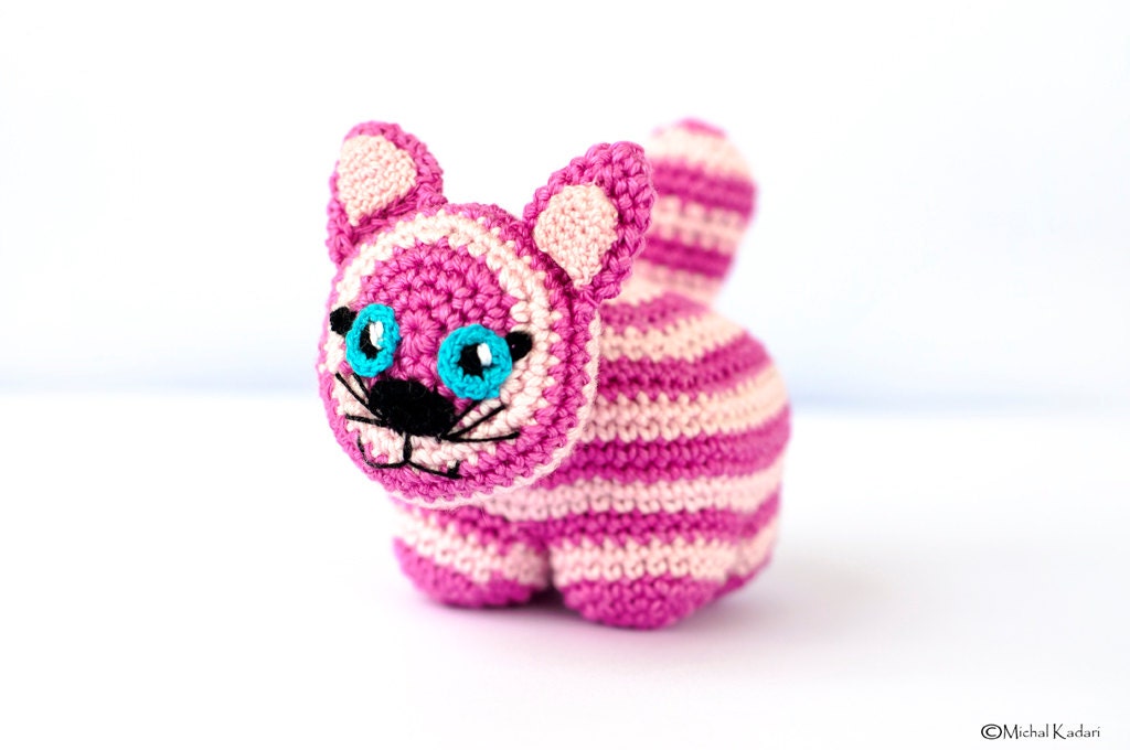 Crochet Amigurumi Toy / Stuffed Animal - Pink Pat The Cat