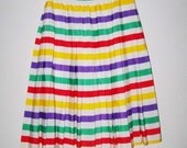 Vintage pleated round circle skirt nautical knee length