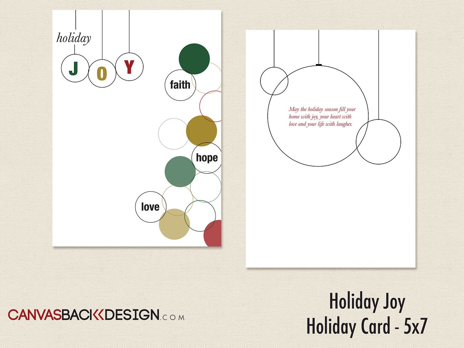 Holiday Joy Christmas Card - Printable PDF