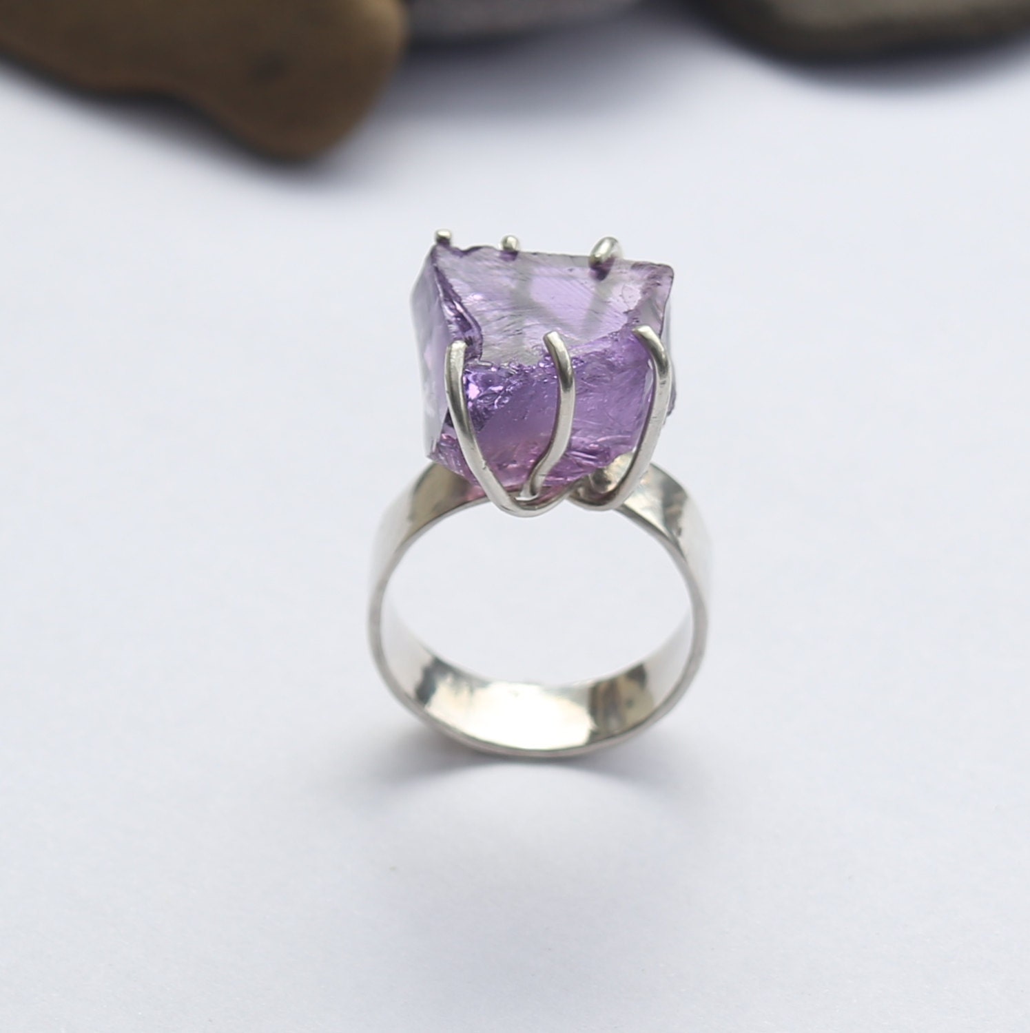 Amethyst and Sterling Silver Ring