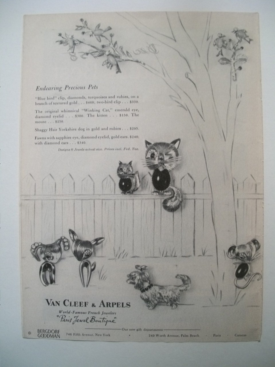 Vintage Van Cleef & Arpels  Print Ad 1950s