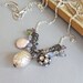 Necklace - sterling silver, wire wrapped, oxidised, vintage crystal, mixed gemstone - Massepain
