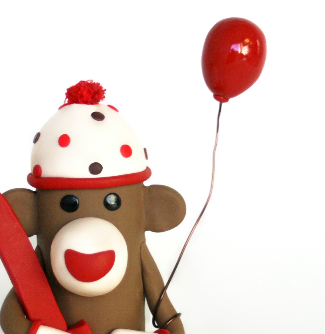 Add a BALLOON to any Sock Monkey Birthday Cake Topper