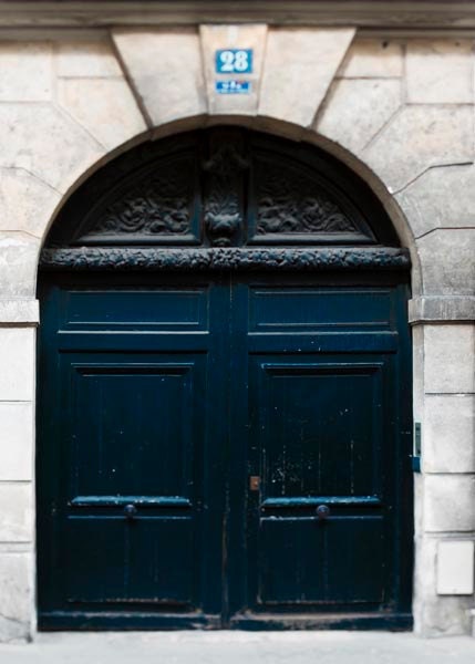 Door photography, Paris architecture, Dark Teal, French room decor, men and women 5x7 Paris Print