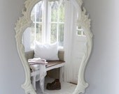 Huge Vintage Shabby Chic Mirror, Cottage Chic, French Country