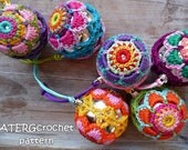Crochet pattern Christmasball flower by ATERGcrochet