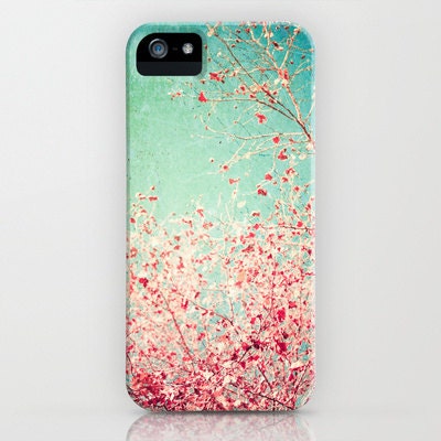 iPhone 5 Case, iPod Case, Galaxy S4, iPod Touch, iPhone 5, Iphone 4, autumn, color, girly, feminine, flower, blue sky, pink red, accessory