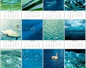 2013 Photo Calendar, Buy 3 get 1 for free, Water Calendar, Office calendar, 5x7 loose leaf calendar, 12 mini prints, desk calendar