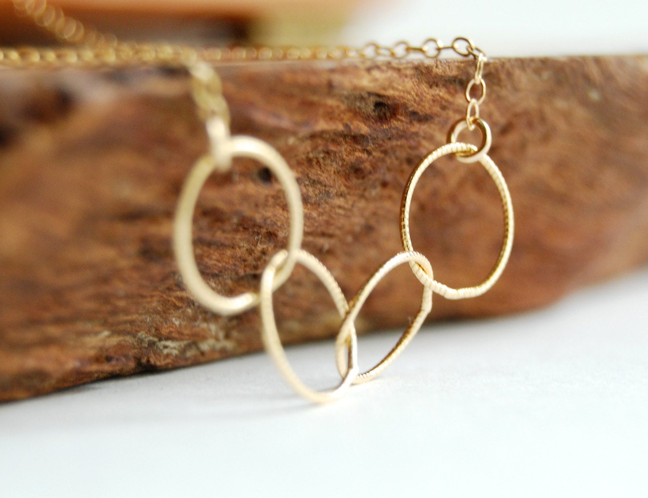 Kalei necklace - delicate gold necklace with infinity circle links, 14kt gold filled layering necklace, handmade by kealoha, maui, hawaii
