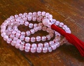 108 Meditation Mala, Rose Quartz, Prayer Beads, Yoga Necklace, Mantra, Yoga