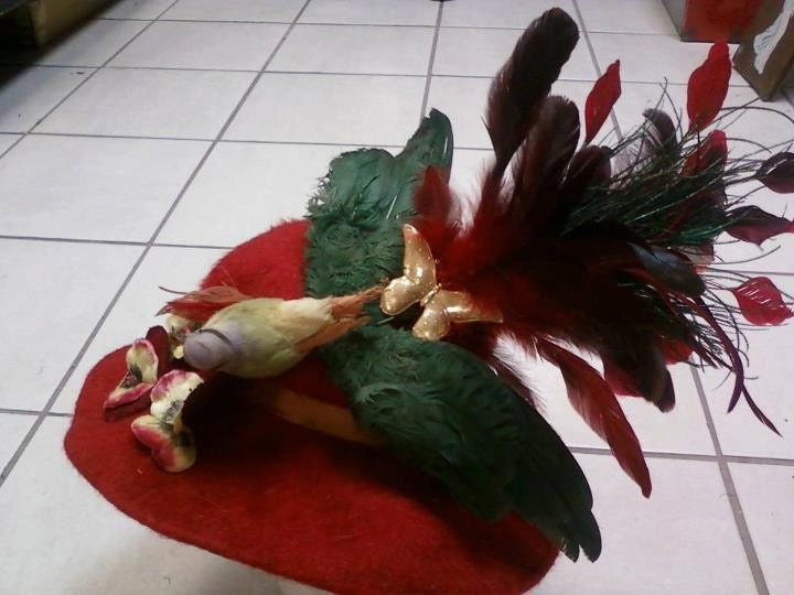 Lovely Vintage 1940's Feather Hat in a One of a Kind VICTORIAN Style OOAK