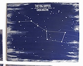 Star Maps : Ursa Major (the big dipper) screenprinted and embroidered wall decor