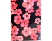Passport cover holder  - Cherry Blossoms on Black - Sakura floral passport holder - women's travel accessory