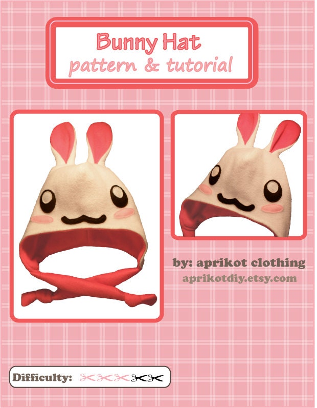 Bunny Rabbit Earflap Fleece Hat - PDF Pattern and full tutorial