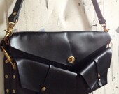 all black split messenger and holster bag