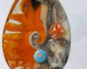 Coral Tidepool Handmade Lampwork Glass Beach Bead -sra