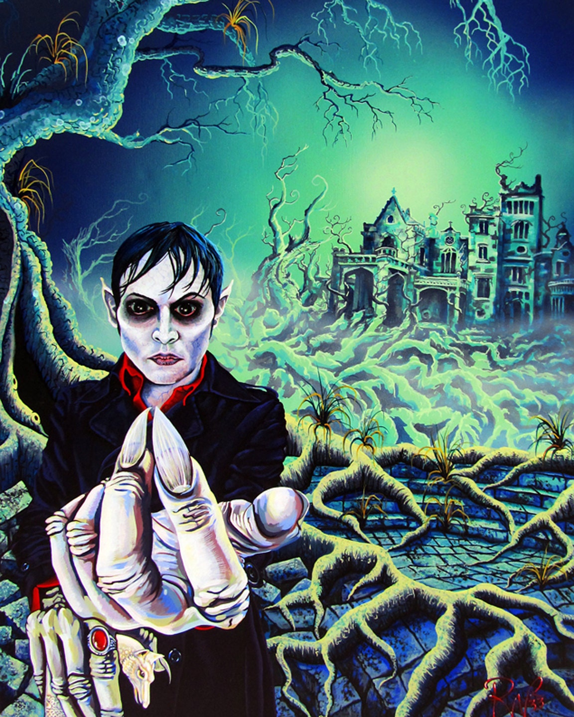 RW2 Vampire embellished Canvas print Dark Shadows by Robert Walker painting