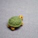 Magnet - Timid Turtle (green) - Knitted and Crocheted