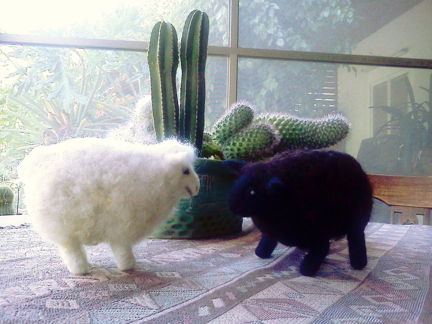 Felt sheep from natural wool