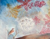 Bird, Untitled, mixed media Original Painting