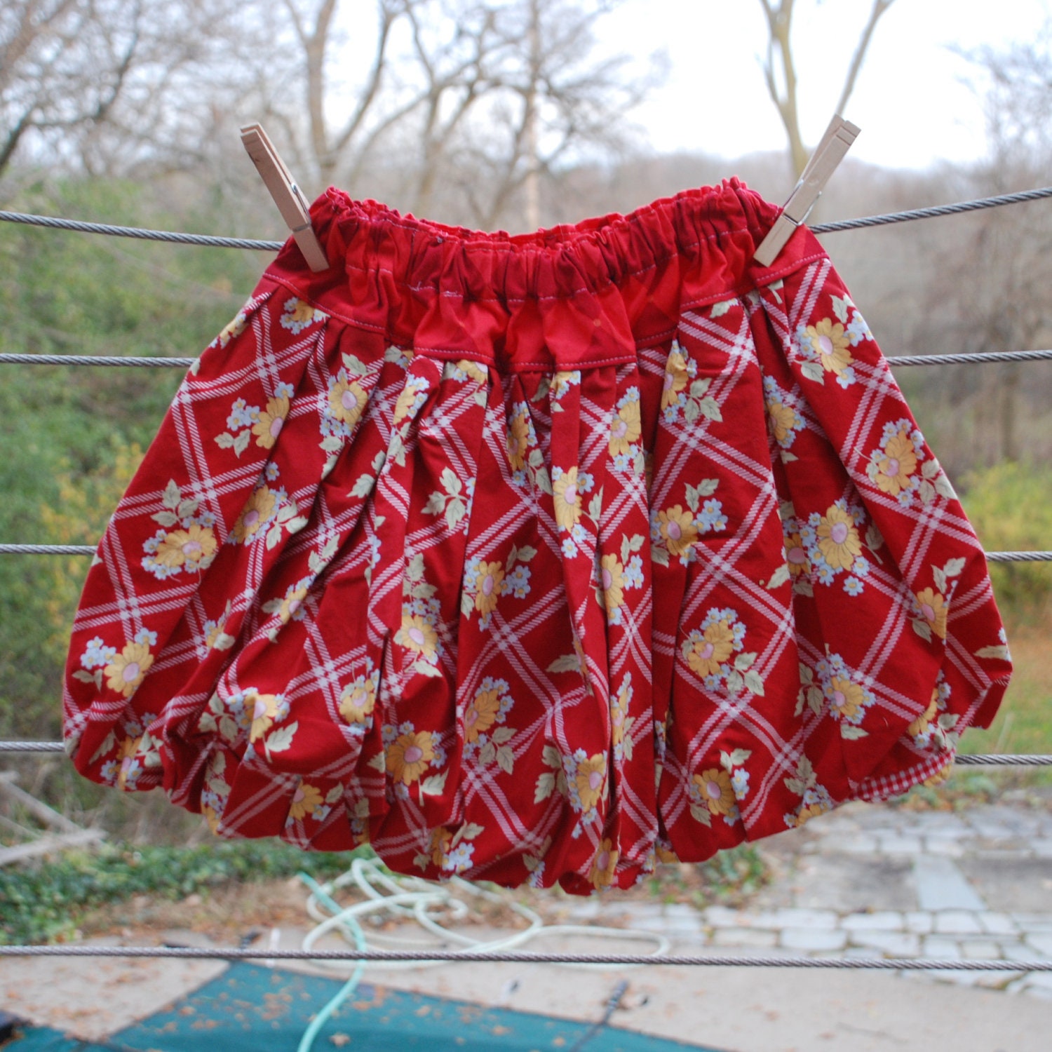 plaid floral bubble skirt ... on sale from gock's frocks..size 5/6