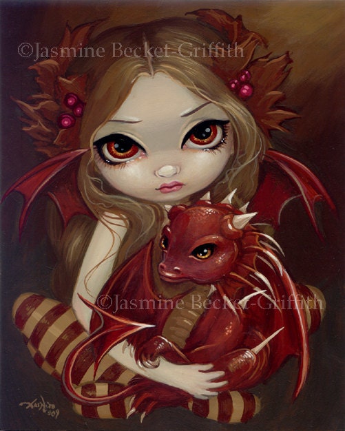 Sienna Dragonling baby dragon fairy art print by Jasmine Becket-Griffith 8x10