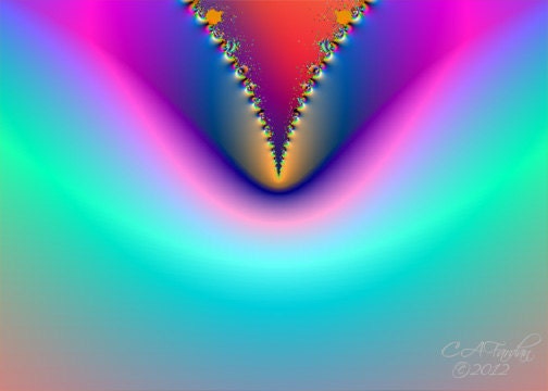 Fine Art Fractal Abstract Digital Photo Print Ripped in Time 5 x 7