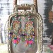 ON SALE - L'Artiste Earrings, Vintage Paisley Sequin Embroidery, Gold, Red, Blue, Green, Pink, Hoops, Bohemian Gypsy