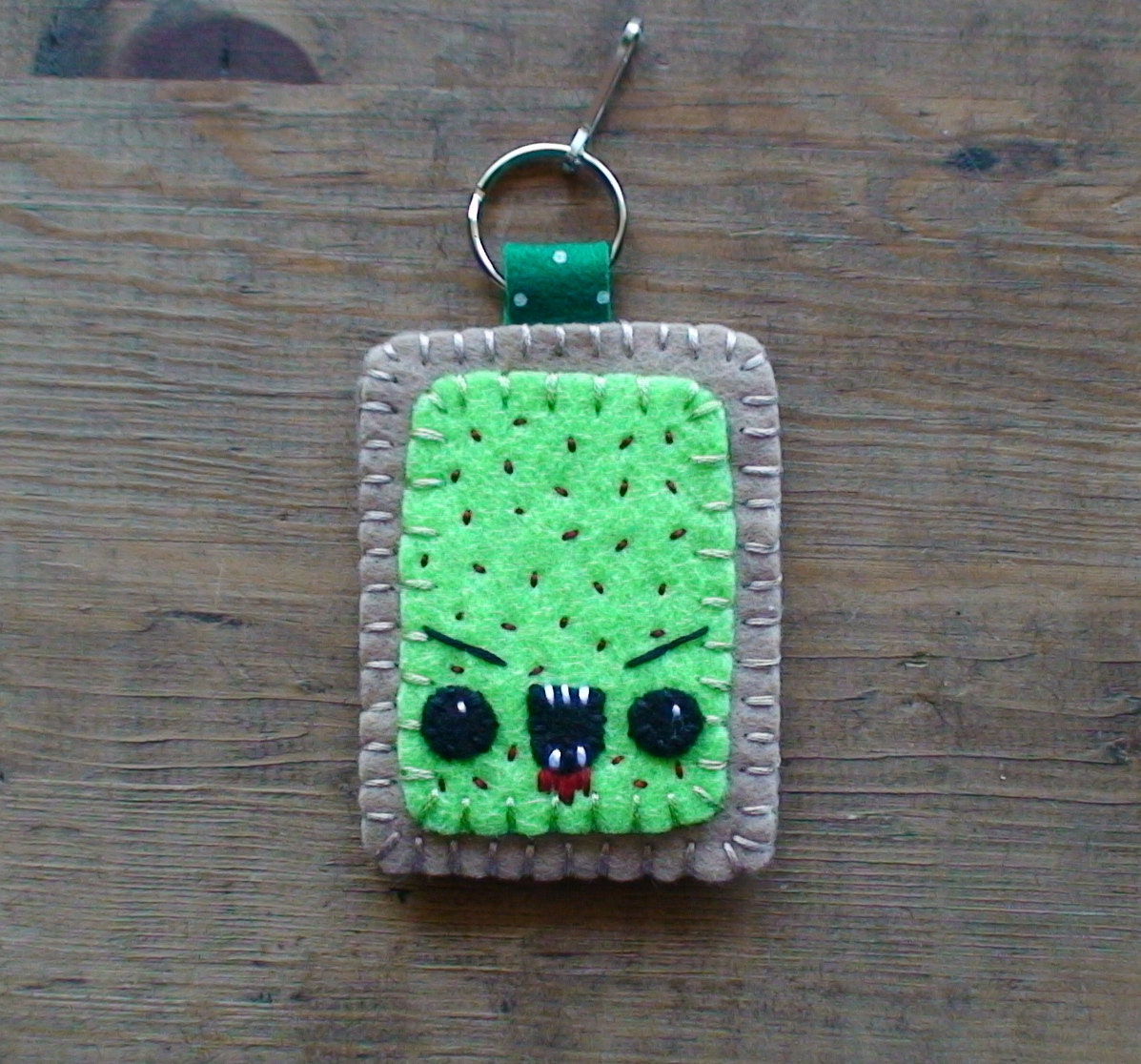 Zombie Pop Tart Key Ring Zipper Pull