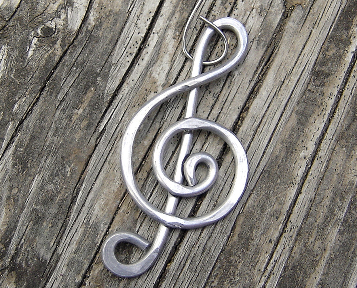 Treble Clef Aluminum Ornament - Music Note- Musician Gift - G Clef - Music Teacher - Hanging Decoration