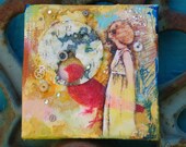 Watching... mixed media painting