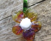 Glass flower pendant focal bead - Summer Beauty