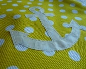 Recycled sail and marimekko polka dot tote bag or project bag