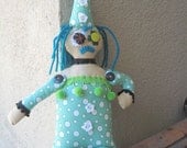 Scary Clown Fabric Art Doll