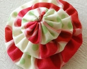 Stacked Flower No 2 - small fabric brooch