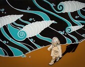 My Giant Coat, 8"x10"- Mounted Print of My Original Painting, Ready To Hang, Great Size For a Gift