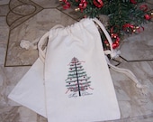 Christmas muslin gift bags 20 heavy double rope drawstring full color