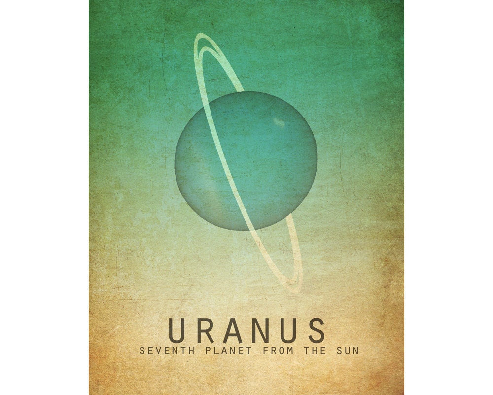 11x14 Uranus Astronomy Print Solar System Space Art Planet Universe Milky Way Galaxy Stars Moon Astrophysics Geek Chic Nerd Science Posters