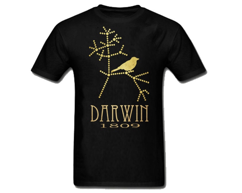 Darwin Shirt, Evolution T-shirt, Charles Darwin Tree of Life, Science T-shirt, Mens Short Sleeve, Darwin Finches, Geek T-Shirt, S M L XL XXL